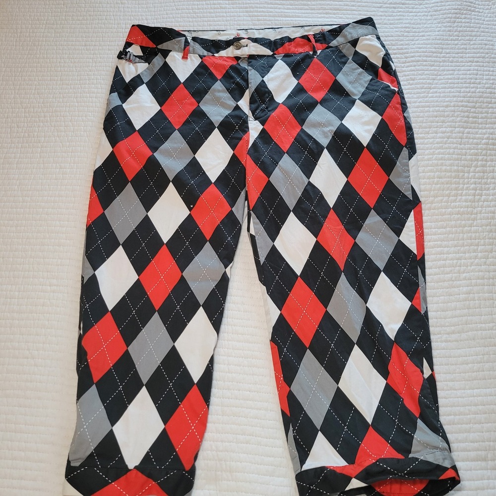 Royal‎ & Awesome Mens Argyle Golf Knickers Red Black White 42" Waist
